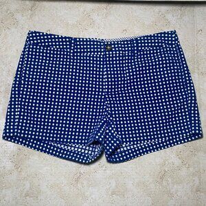 Merona Womens Blue Polka Dot Short Shorts Casual Comfort Picnic Summer Wear‎